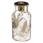 Świecznik dekoracyjny szklany suszone kwiaty wzór 2