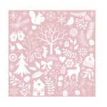 Różowe serwetki zimowe 