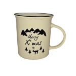 Kubek świąteczny ceramiczny beżowy