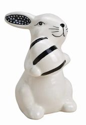 Figurka ceramiczna  - zając z pisanką #1