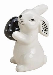 Figurka ceramiczna  - zając z pisanką #2